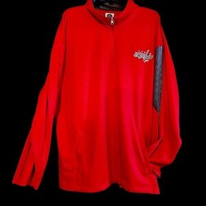 NWOT NHL Authentic Washington Capitals 1/4 Zip Pullover w/ Pockets